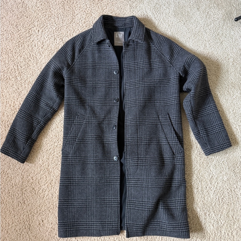 GAP Plaid Raglan Wool Car Coat/ Top Coat